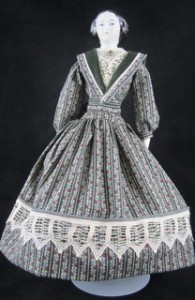 Day dress with Bertha collar fabric and trim