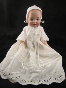 Doll Christening gown and cradle cap