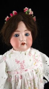 Floral Clip Dot Lawn antique doll dress