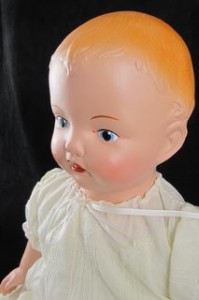 EIH Horsman Shoulderpate doll 1920 after side of head