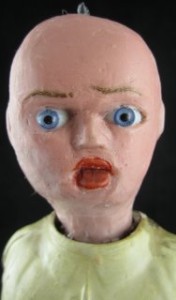 Bartenstein 2 face wax doll Cry face attached to post