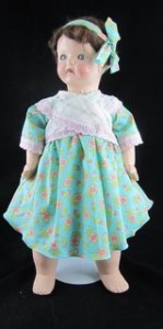 Mama Dress in aqua lawn with embroidered collar and old stock eyelet trim