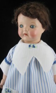 Mama Doll Dress blue white striped