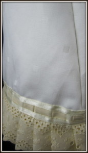 A line polished cotton & eyelet doll dressfabric