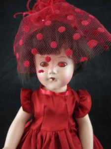 Lady in Red Doll Dress for composition and hard plastic fashion doll